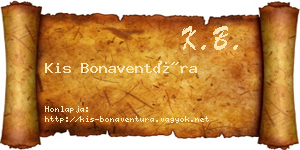 Kis Bonaventúra névjegykártya